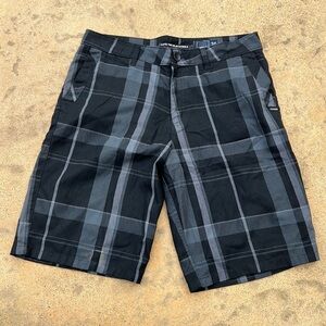 💚Ripcurl Live the Search Black & Grey Plaid Men's Shorts Size 36
